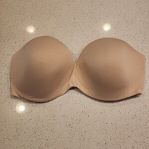 Maidenform Strapless Bra 38DDD Nude Underwire Lined SE0004 *no Straps